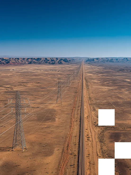 Open land with Energy lines and rail access Open land with Energy lines and rail access