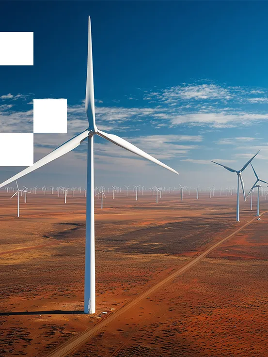 Wind turbines in open land Wind turbines in open land