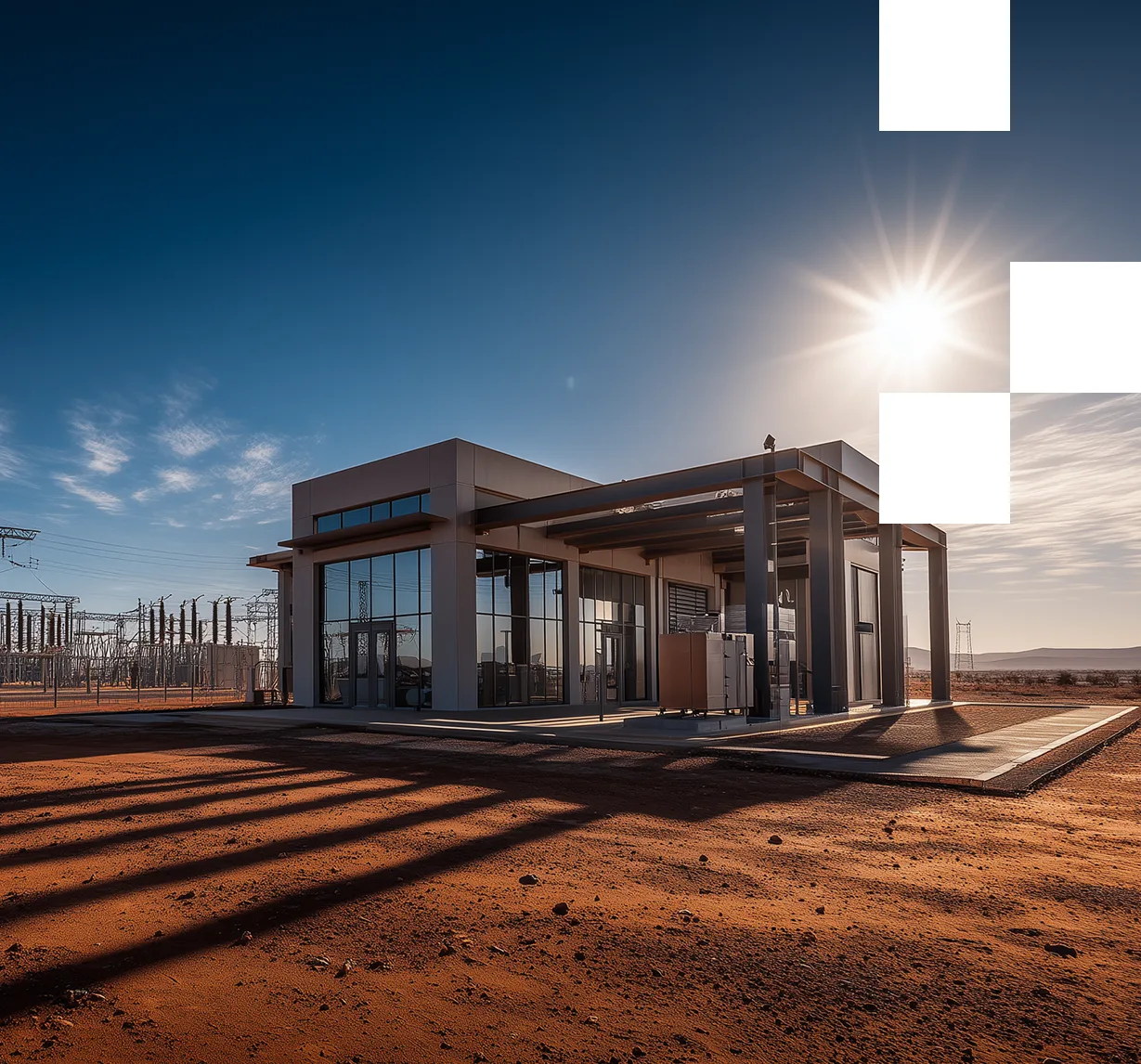 Renewable Energy Building with electrical lines