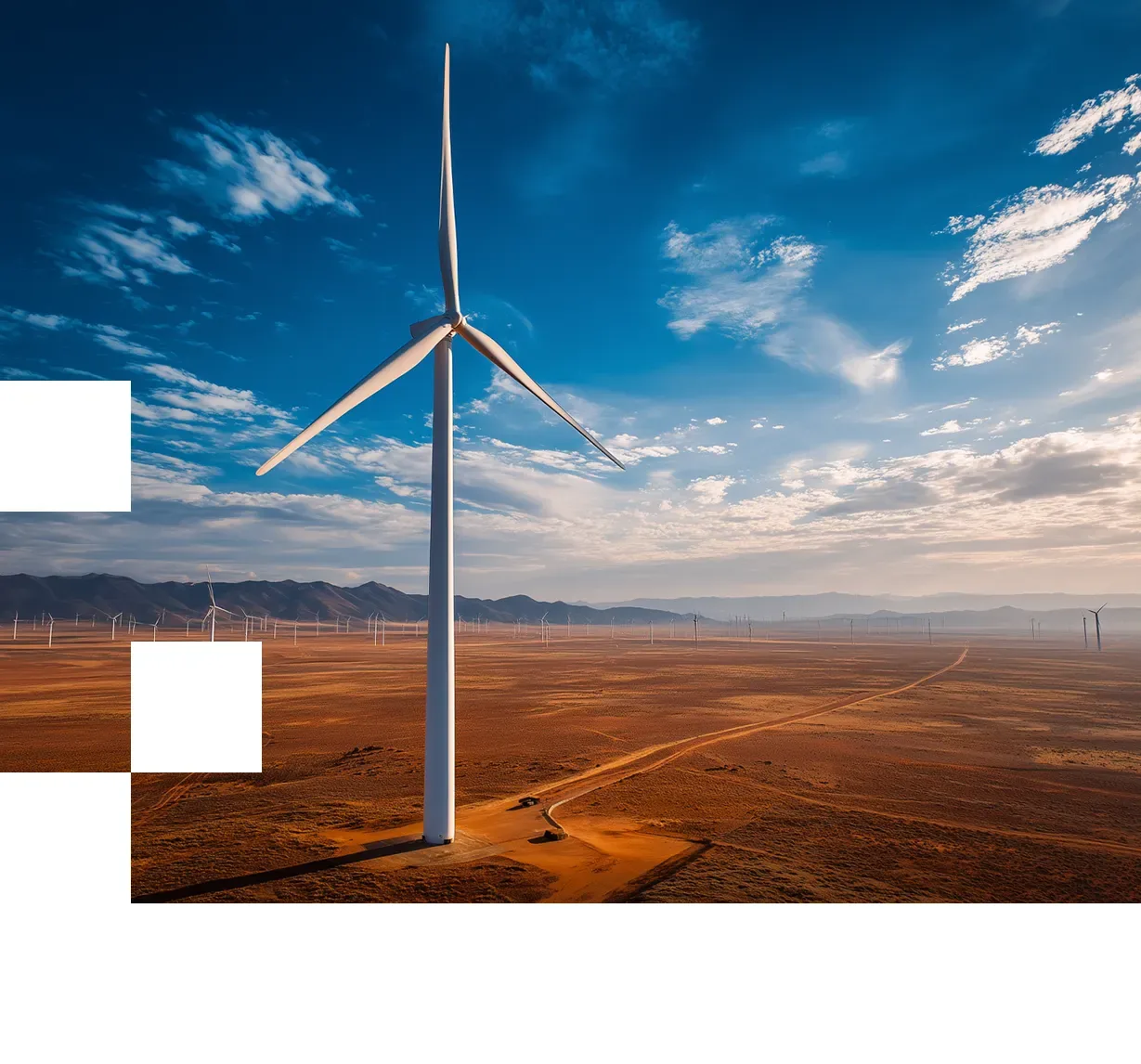 Wind turbines on open land Wind turbines on open land